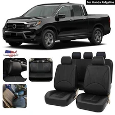 For Honda Ridgeline 2006-2025 Car Seat Cover Full Set Leather 5-Seat Front Rear#