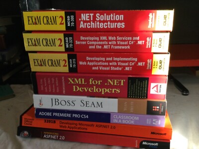 Vintage Software Books x8 / Development/ Web services / Microsoft Course / Adobe