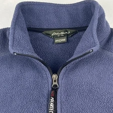 Eddie Bauer Polartec Vest Men's Sz Medium Fleece Full Zip Blue Pockets Polyester