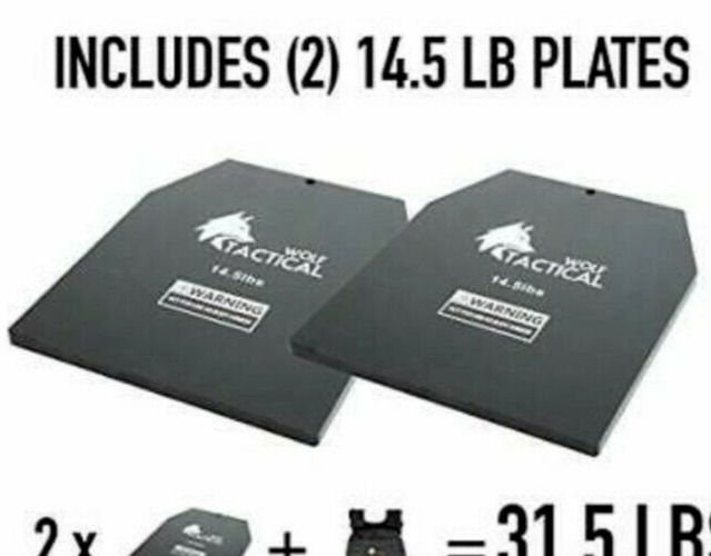 Wolf Tactical 14.5 Lbs Pounds each plates targets weight lifting vest accessory