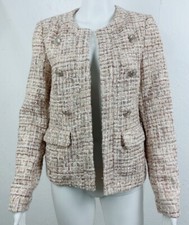 Elie Tahari tweed jacket blazer Oat Metallic size 4/ Small