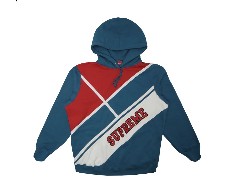 supreme diagonal Hooded sweatshirt | eBay 