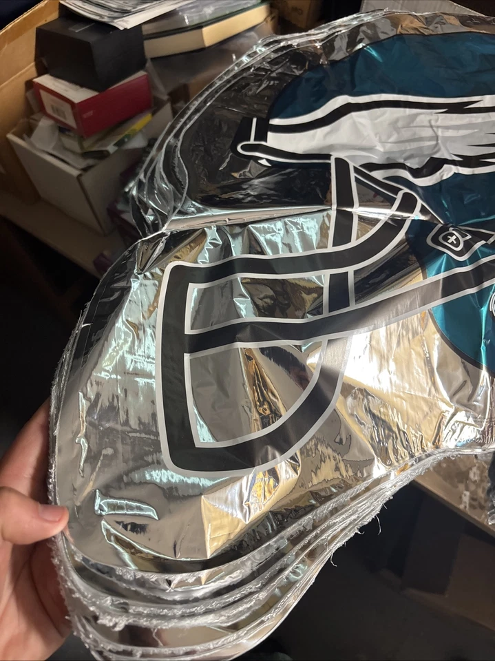 "Lote de 5 clásicos Philadelphia Eagles fútbol verde oscuro 27""x22"" casco lámina" Foto 4 de 4