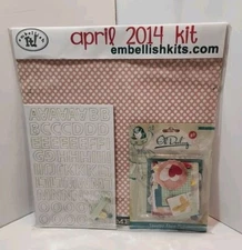 Embellishkits April 2014 Complete Scrapbooking Kit Includes Paper and Small Pcs