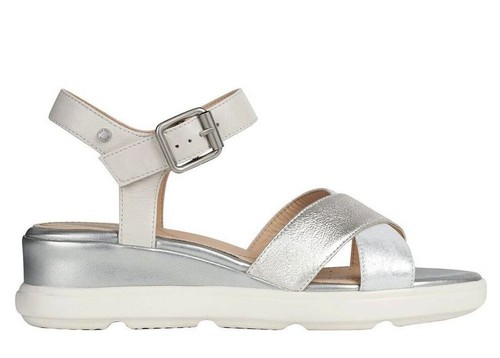 Sandali scarpe da donna con zeppa comodi Geox D02GUD casual estive pelle |  eBay