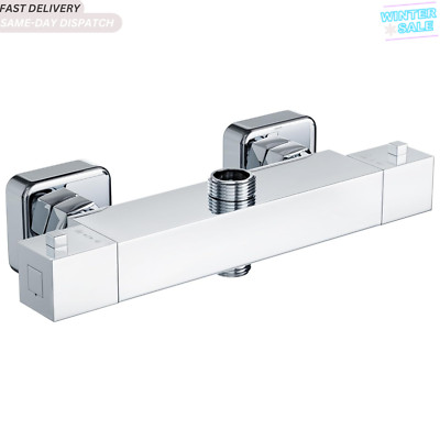 89  Morado Square Dual Thermostat Doppel Auslauf Bar Dusche Mischventil Chrom