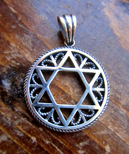 Star of David .925 Sterling Silver Judaic Israel Hexigram Pendant Jewelry