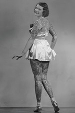 Vintage TATTOO Tattooed Woman - Betty Broadbent - 1938 - 5 x 7 inch Photo Print