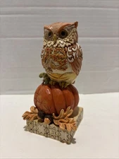2018 Jim Shore  stacked Autumn figure w/ OWL - WHOO Loves Autumn      6001542