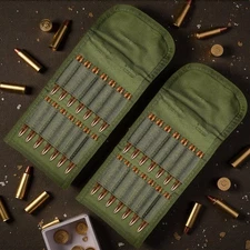 2PCS Tactical Ammo Pouch 14 Round Rifle Bullet Holder Foldable Molle Shell Pouch