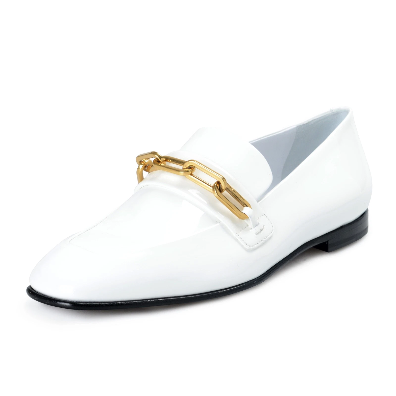 Burberry — Burberry London Women's CHILLCOT White Patent Leather Loafers Shoes 7.5 9 9.5 10