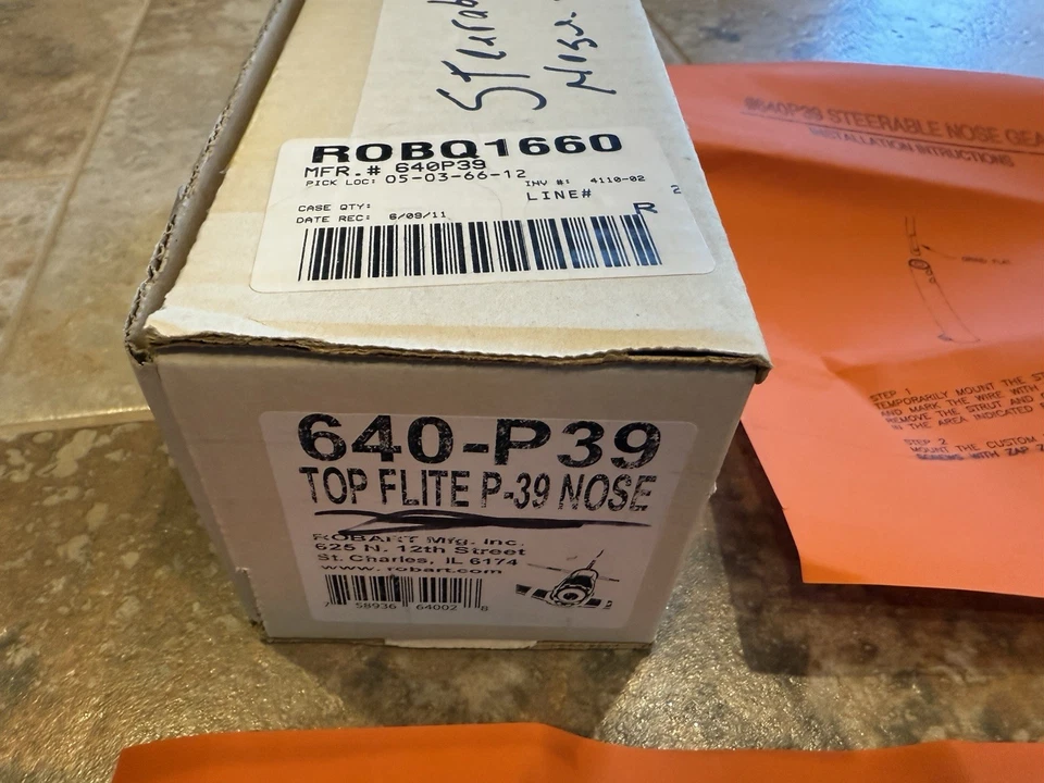 ROBART 640P39 105 Degree Pneumatic Nose Gear Retract For Top Flite P-39 Aircobra - Image 2 of 4