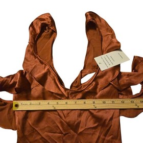 NWT For Love & Lemons X Revolve  Skivvies XS Lena Ruffle Bodysuit Silk Blend