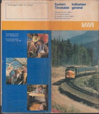 VIA Rail Canada railroad timetable 6/3 1984