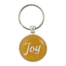 Inspirational Small Gold Resin Joy Keychain - RESKCS506B
