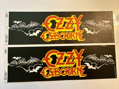 2 OZZY OSBOURNE BAT Bumper Sticker NEW DEADSTOCK 1983