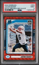 2024 PANINI DONRUSS OPTIC PREVIEW-RED WAVE #353 JAVON BAKER ROOKIE RC PSA 9
