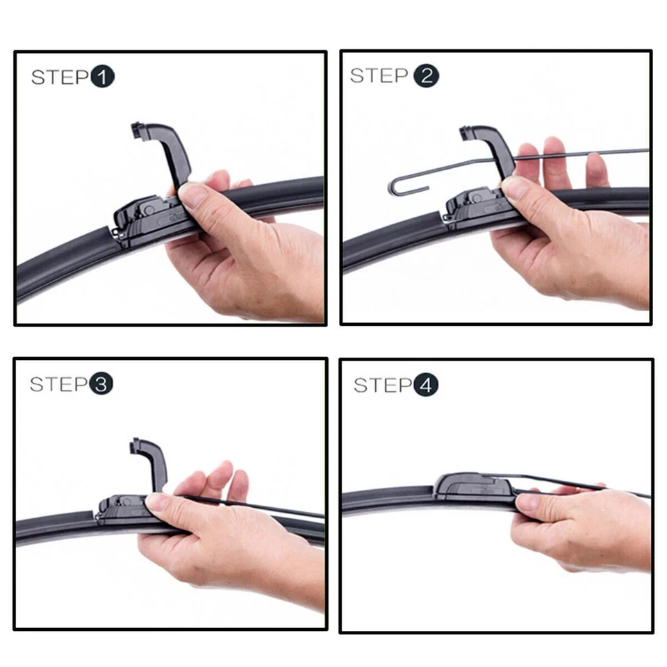 For 2009-2014 Ford F150 F-150 Windshield Wiper Blades J-HOOK Hybrid Silicone USA Foto 4 de 4