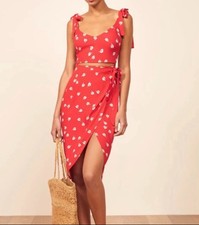 Reformation Women's Floral Midi Wrap Dress