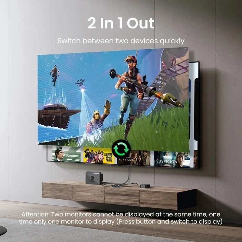 Ugreen HDMI 2.1 Switch 4K@120Hz 8K@60Hz Switcher 2 in 1 per PS5 Xbox Series PC foto 3