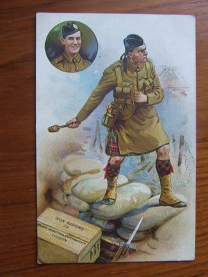 James D.. Pollock V,C. Cameron Highlanders: Iron Rations Lieferantenwerbung. WW1.
