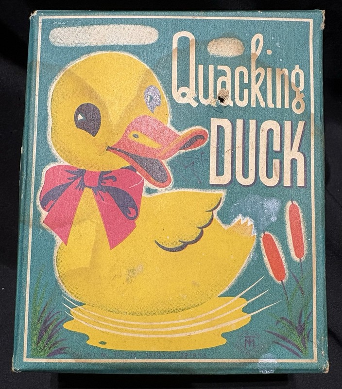 Vintage Modern Toys Japan Quacking Duck Wind Up Toy Working Original Box 1950s