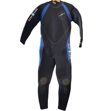 Aquatic Men's 7mm Neoprene Full Wetsuit Black Blue Diving Scuba XL Long