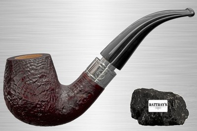 Rattray's Pfeife Monarch Sandblast Red 177 Black rotbraun Bent Classic 9mmFilter
