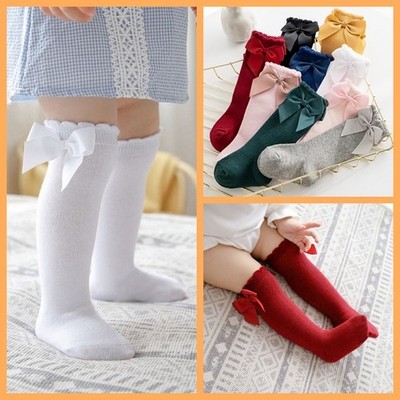 Baby Mädchen Kleinkind Spanische Socken mit Satinschleife Hochzeit Schule Geburtstag 0-5 Jahre