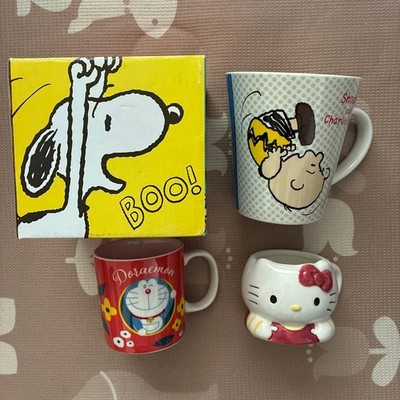 Snoopy Doraemon Hello Kitty Mug Set 3 Pieces with Box Used