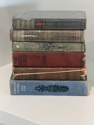 Vintage Collectible Books Set Of 6 Henty~ Defoe Etc