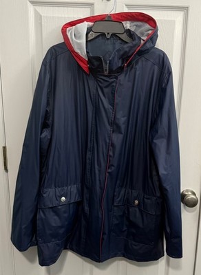 Outbrook Woman Hooded Rain Jacket Coat Blue Womens 1X