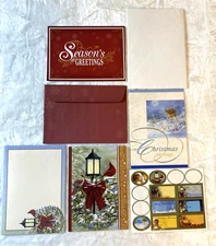 Lot of 3  Christmas Cards w Envelopes & Stickers Religious Themes