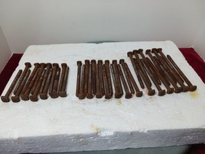 VTG Lag Bolt Screws Lot Of 39 Square Head Assorted Sizes 3"-3 1/2"-4" 3/8 HEAD