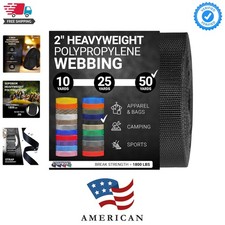 Heavyweight Polypropylene Webbing - Heavy Duty Poly Strapping for Outdoor DIY...