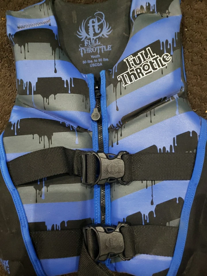 Chaleco salvavidas para niños. "ACELERADOR COMPLETO" Juvenil 50lbs a 90 Lbs. USCGA. Barcos, piscinas. Foto 2 de 4