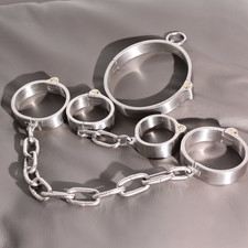Stainless Steel Restraint Bondage Roleplay Handcuffs Ankle BDSM Slave Set Couple