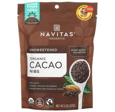 Navitas Organic Cacao Nibs, Unsweetened 8 Oz - 100% Cacao