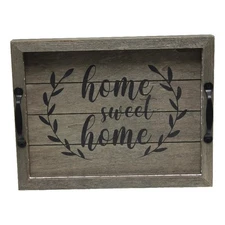 HG2032-RGS Salento Farmhouse Rectangular Decorative LED Light Up Wooden Servi...