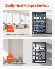 16U Open Frame Network Rack, Holds All Your Networking IT Equipment AV Gear