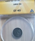 1850 Seated Liberty Half Dime H10C EF40 ANACS