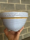 New ListingRARE ANTIQUE AMERICAN BLUE GLAZE 8-3/4” McCOY SUNRISE BOWL YELLOW WARE