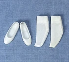 Vintage 1960s Barbie Skipper Doll White Ankle Socks & White Flats Japan VGUC