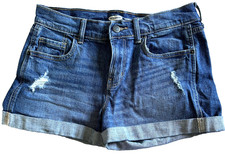 Old Navy Boyfriend Shorts Women Sz: 2 Waist 28" Denim Distressed Cuffed Hem