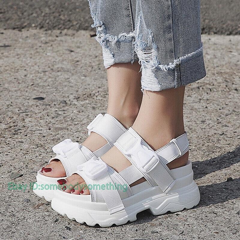 SAOLA Sandali donna estivi neri bianchi sandali plateau suola spessa scarpe da spiaggia