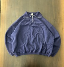 VTG 90’s Weavers Quarter Zip Purple Fleece Pullover Made In USA Men L/XL