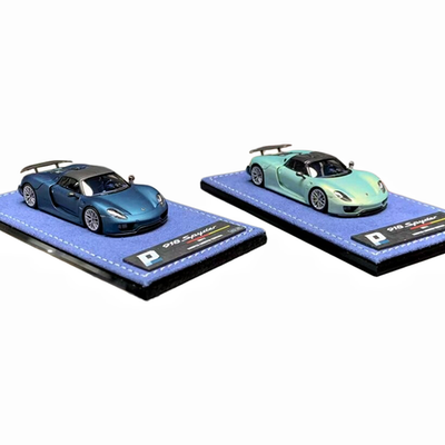 #ad #ad BCP 1:64 Porsche 918 Spyder Abu Dhabi Matte Blue Resin Car Model Collectible $161.00
