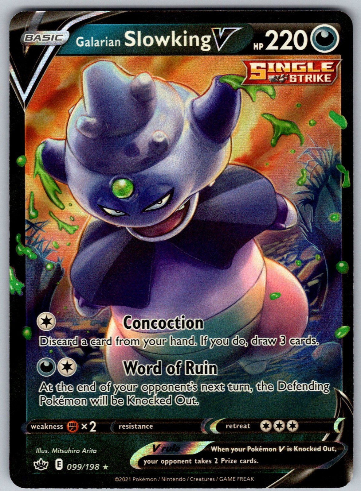 Galarian Slowking V Holo Ultra Rare SWSH06: Chilling Reign 099/198 NM