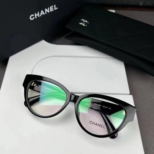 Chanel Eyeglasses Glasses CH3436 Polished Black heart Logo 55-16-140 w/case - Picture 2 of 4