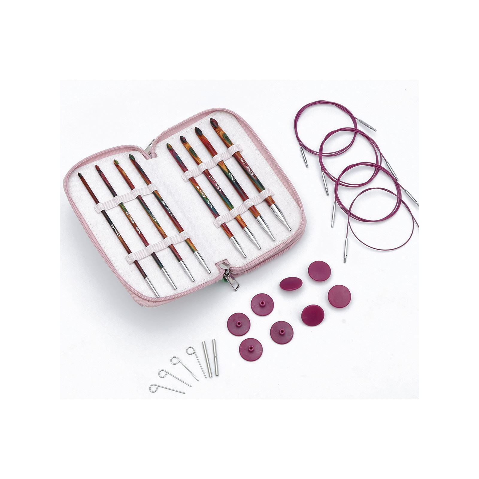 KnitPro Symfonie 2 NEW Wood Tunisian Afghan Crochet Hook Set Cables Accessories